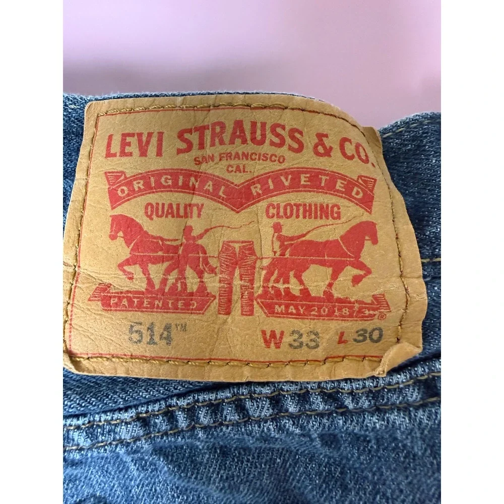 Levis 514 Straight Fit Denim Jeans Mens‎ Size W33x30 Medium Wash